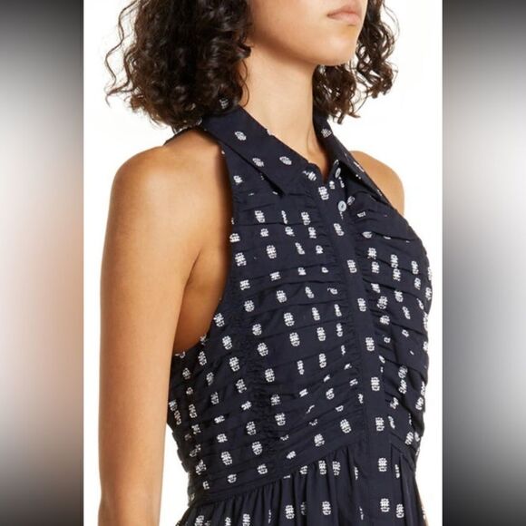 NWT Cinq a Sept Beryl Mini Blue Navy Dress Ruched Size 4 - Picture 5 of 14